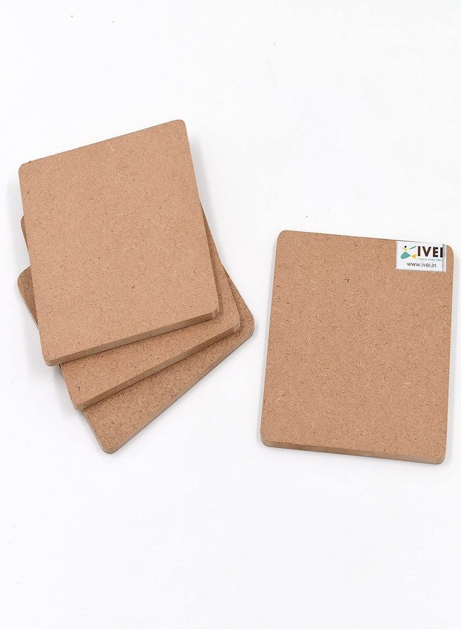 IVEI MDF Board DIY Coasters - MDF Plain Wooden Coasters in Mixed Shapes - Blank Cutouts for Painting, Wooden Sheet Craft Board for Resin Art & Fluid Art, Decoupage, Mandala Art, Pyrography - Set of 20 - Image 3